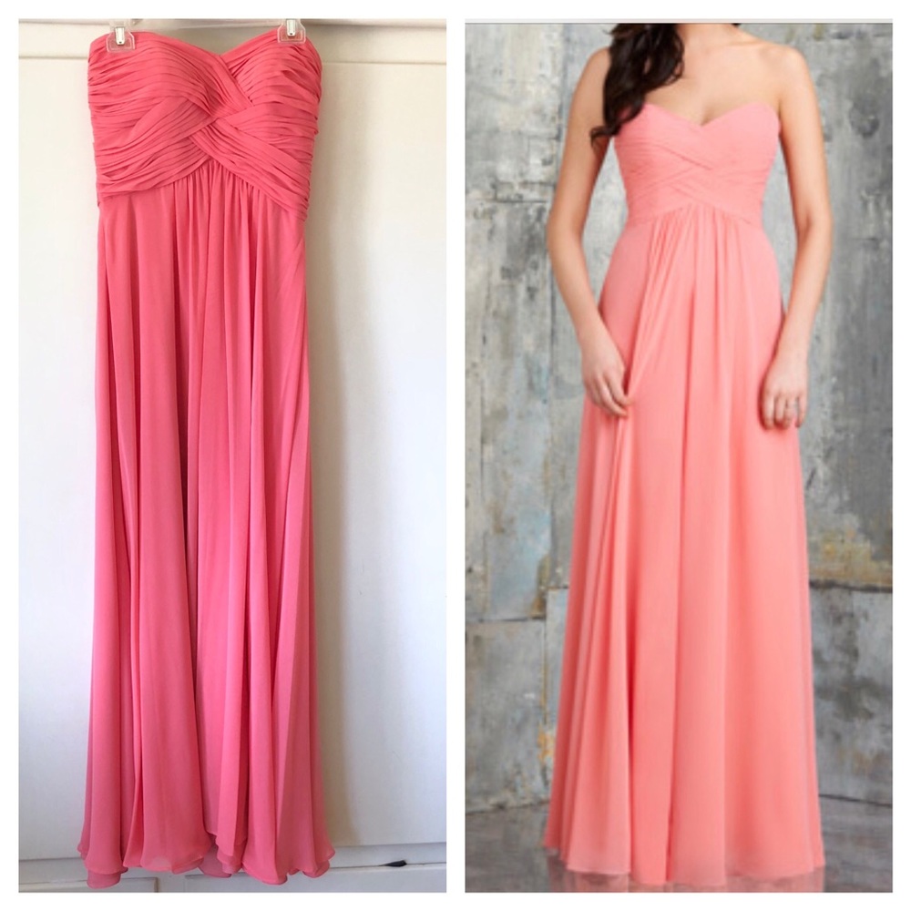 🔥Chiffon Strapless Sweetheart Dress Like New
